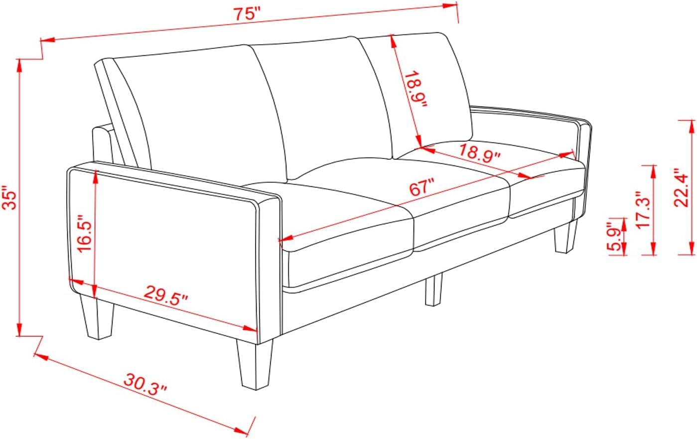 Harper & Bright Designs 2-Piece Living Room Sofa Set with Storage Box, Modern Upholstered Sofa Sets with 3-Seat Couch and Loveseat Sofa for Living Room and Bedroom (2+3 Seat, Light Grey)