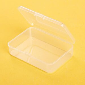 MULIANBOX Small Plastic Box with Lid 10 Pack 3.54x2.36x0.8 inch Clear Small Bead Containers Craft Storage Boxes for Beads, Jewelry Making, Sewing Findings, Clips, Pins