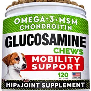 Glucosamine Treats + Allergy Relief Dog Bundle - Joint Supplement w/Omega-3 Fish Oil + Itchy Skin Relief - Chondroitin, MSM + Pumpkin + Enzymes + Turmeric - Skin & Coat - 120+240 Chews - Made in USA