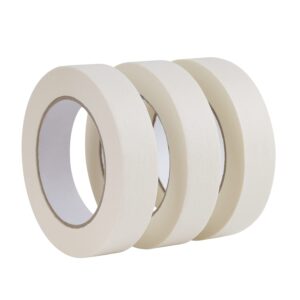 Lichamp Masking Tape 1 inch, 3 Pack General Purpose Masking Tape Beige, White Masking Paper for Painting, Arts, Crafts, 1 inch x 55 Yards x 3 Rolls (165 Total Yards)