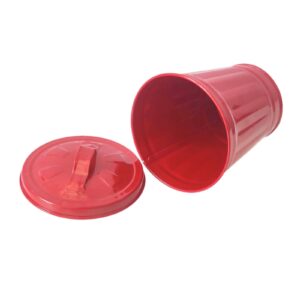 AITING Mini Trash can & Iron Garbage can Pencil Cup Holder 2pcs (Red)