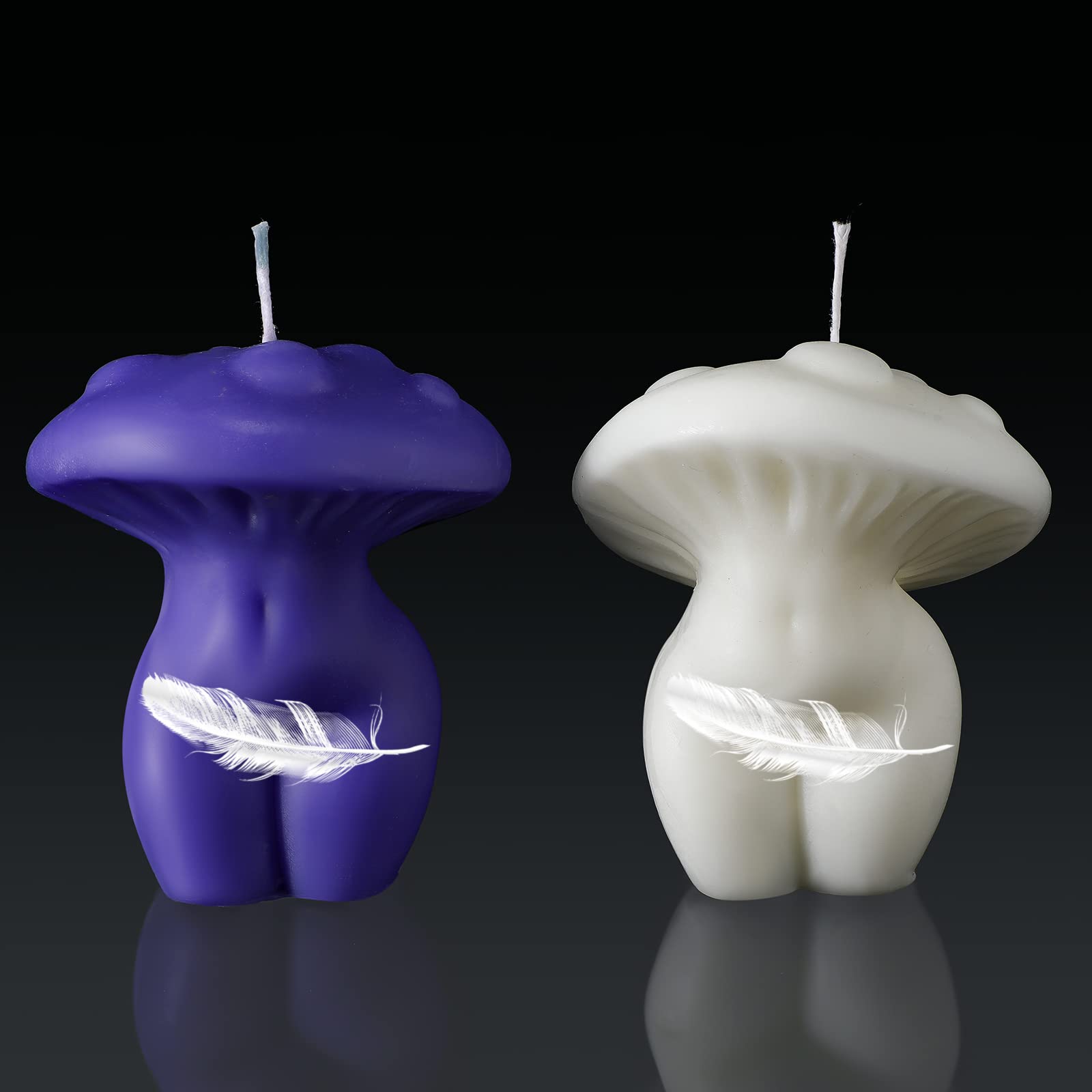 2 Pcs Mushroom Body Candle Body Shaped Aesthetic Candles Goddess Mushroom Cool Candle Soy Wax Trendy Candles Female Body Candle Woman Body Decorative Candle for Home Table Scented Candle Decor