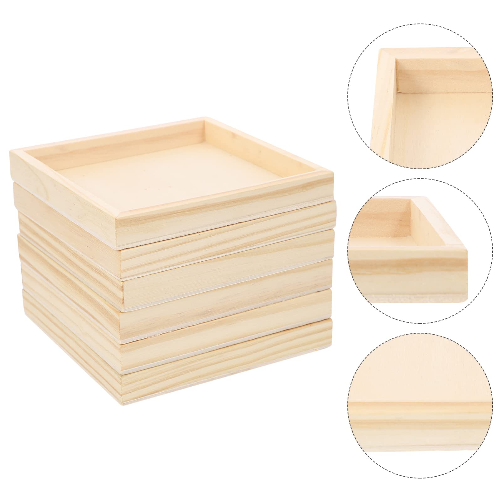 LIFKOME 6pcs Blocks Serving Trays Tray 3D Jigsaw Puzzles 3D Puzzle Crafts for Toddlers Puzzle Board Snacks Storage Holder Puzzle Tray Kids Blank Small Board Child Wooden Bulk