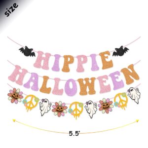 Hippie Halloween Banner Garland for Groovy Hippie Halloween Party Retro Halloween Party Decorations