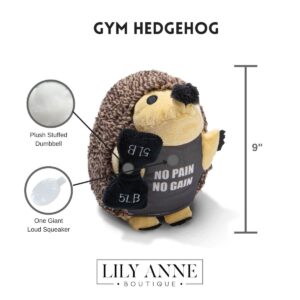 Gym Hedgehog Dog Toy with Plush Dumbbell - Large Chubby Gym Toys For Dogs - Dog Chew Toy - Hedgehog Dog Chew Toys Gym Dog Toy - Gym Toys For Dogs - Fitness Dog Toy - 8" (Single, Fitness)