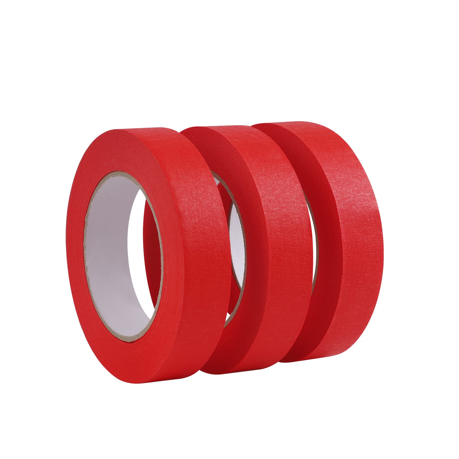 Lichamp 3 Pack Red Painters Tape 1 inch, Red Masking Tape 1 inch x 55 Yards x 3 Rolls (165 Total Yards)