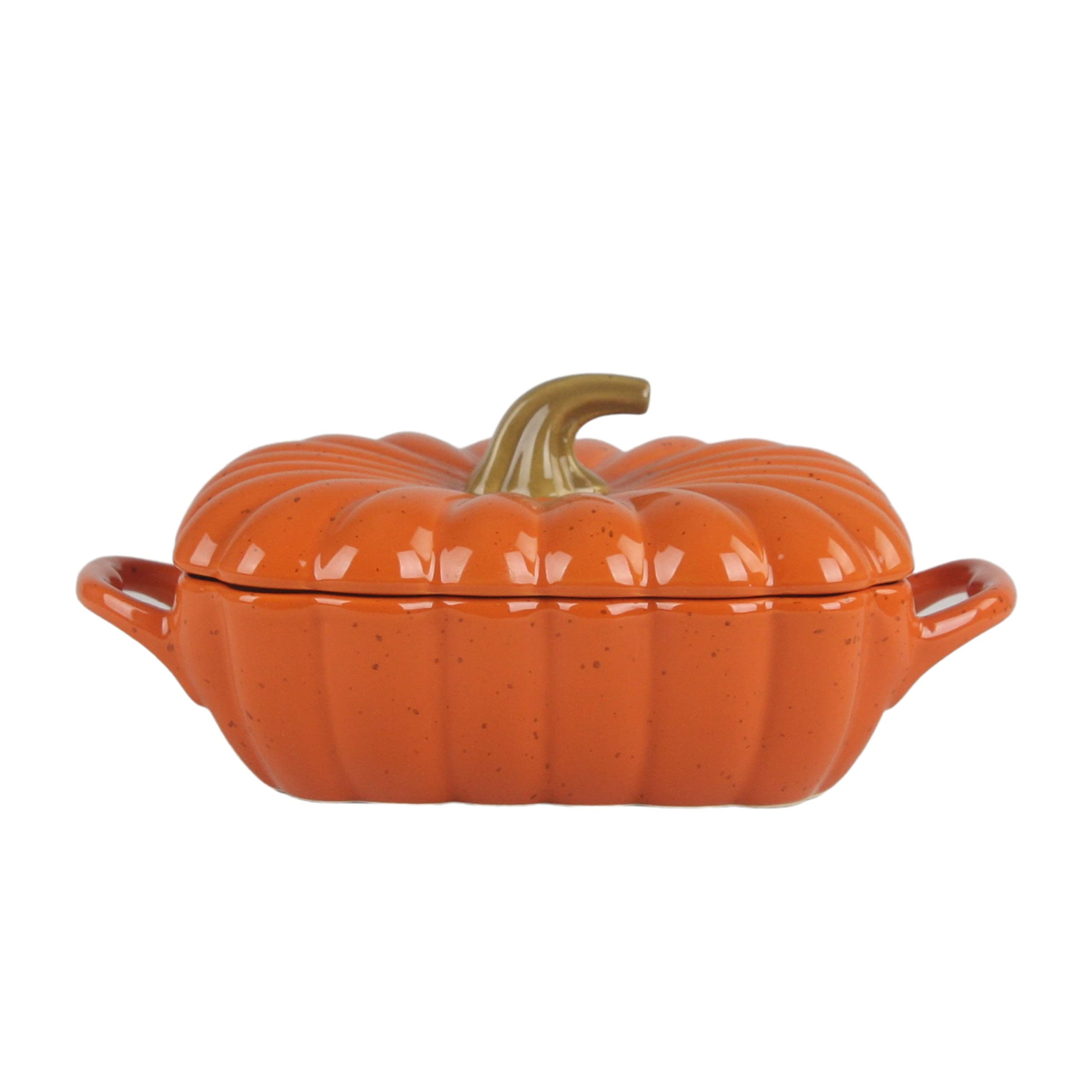 10 Strawberry Street Pumpkin Covered Casserole Dish & Gravy Boat, 7.75", Orange