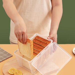 Hemoton Bread Storage Container Clear Plastic Bread Keeper Bread Box with Lid Bread Storage Bin Reusable for Kitchen Countertop Loaf Cake Toast Food