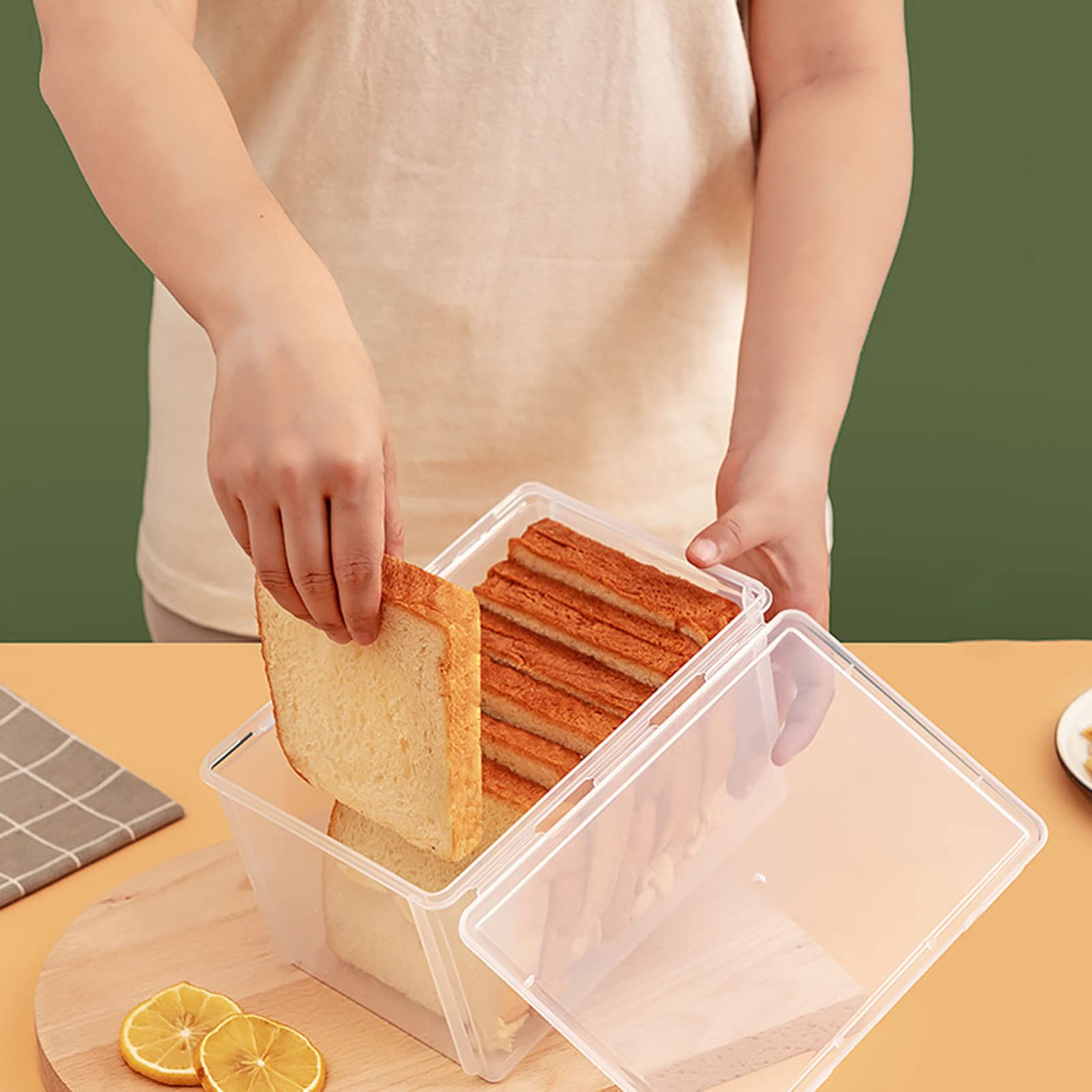 Hemoton Bread Storage Container Clear Plastic Bread Keeper Bread Box with Lid Bread Storage Bin Reusable for Kitchen Countertop Loaf Cake Toast Food