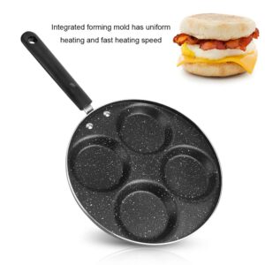 Joyzan 4 Cup Egg Frying Pan, Aluminum Non Stick Pancake Fried Pan Multi Skillet Omelet Nonstick Circle Breakfast Swedish Crepe Burgers Bacon Beige Vegetable Patties Gas Stove Cooker Induction Camping