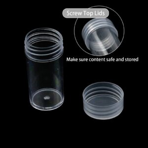 Tighall 20 Pack Diamond Embroidery Storage Jars Small Beads Storage Container Refills Clear Plastic Storage Box for 5D DIY Diamond Cross Stitch Tools Nail for Small Object (20Pcs, Round)