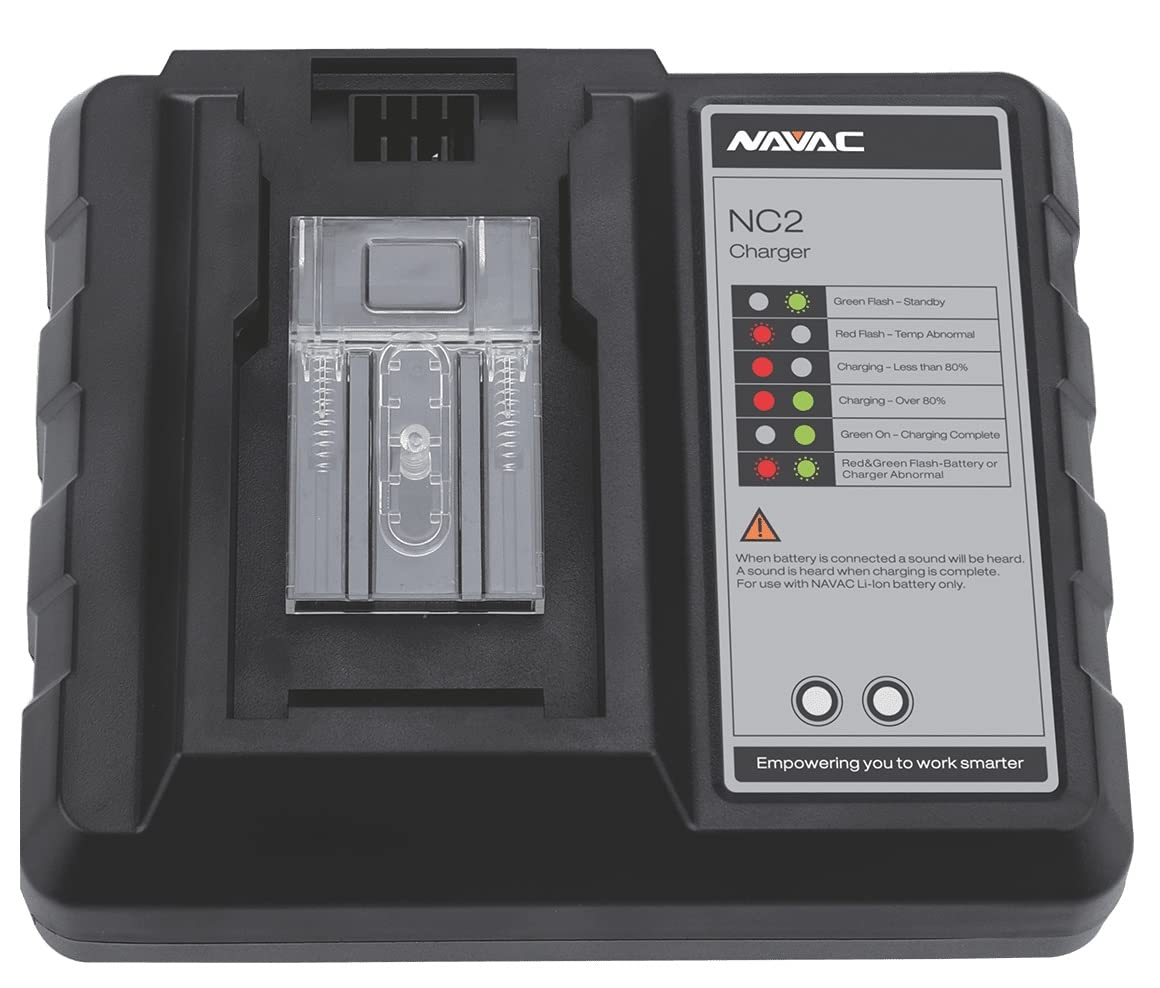 NAVAC NC2 Battery Charger | for NB1 and NBP2 Batteries of Cordless Vacuum Pump NP2DLM/NP4DLM | 2 Years Warranty