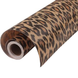 Qoubao Peel and Stick Leopard Contact Paper Wallpaper Animal Print Cheetah Shelf Liner for Dresser Drawer Cabinets Table Walls Furniture Decal 15.7X117 Inches