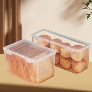 Hemoton Bread Storage Container Clear Plastic Bread Keeper Bread Box with Lid Bread Storage Bin Reusable for Kitchen Countertop Loaf Cake Toast Food