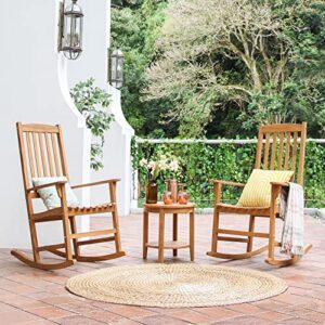 Cambridge Casual Bentley Outdoor Porch Rocking Chair for Patio Furniture, Teak Wood