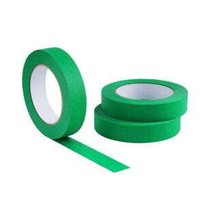 Lichamp 3 Pack Green Painters Tape 1 inch, Green Masking Tape 1 inch x 55 Yards x 3 Rolls (165 Total Yards)