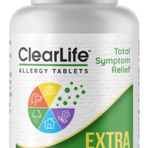 ClearLife Extra Strength Multi-System Allergy Relieving Homeopathic Remedy - 15 Powerful Actives Provide Potent Maximum Congestion, Itchiness & Sinus Pressure Relief - Non-Drowsy - 60 Tablets