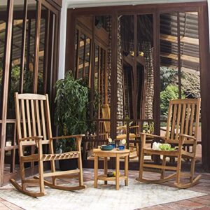 Cambridge Casual Bentley Outdoor Porch Rocking Chair for Patio Furniture, Teak Wood