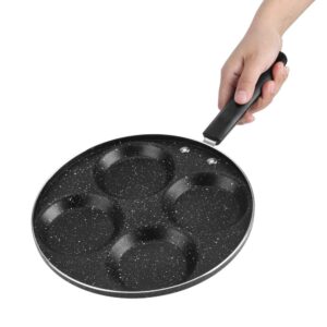 Joyzan 4 Cup Egg Frying Pan, Aluminum Non Stick Pancake Fried Pan Multi Skillet Omelet Nonstick Circle Breakfast Swedish Crepe Burgers Bacon Beige Vegetable Patties Gas Stove Cooker Induction Camping