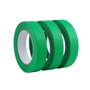 Lichamp 3 Pack Green Painters Tape 1 inch, Green Masking Tape 1 inch x 55 Yards x 3 Rolls (165 Total Yards)