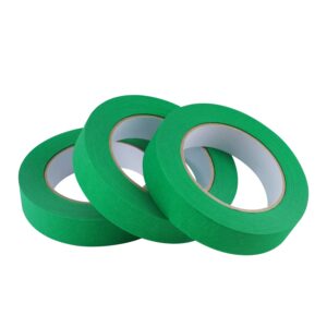 lichamp 3 pack green painters tape 1 inch, green masking tape 1 inch x 55 yards x 3 rolls (165 total yards)