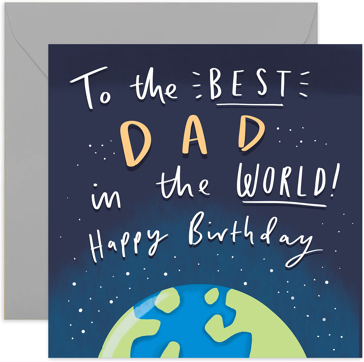 Old English Co. Best Dad In The World Birthday Card - Birthday Card for men| Father-in-law | Blank Inside & Envelope Included