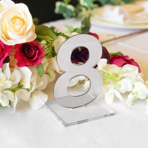 OnDisplay Luxe Laser Cut Mirrored Acrylic Wedding/Party/Event Table Numbers (Silver, 11-15)