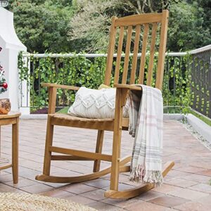 Cambridge Casual Bentley Outdoor Porch Rocking Chair for Patio Furniture, Teak Wood