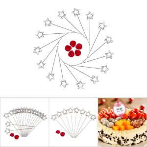 50pcs Ring Loop Craft Wire Clips, Photo Card Holder Picture Holders Memo Holder for Cake Topper Accessories Decoration(Star)