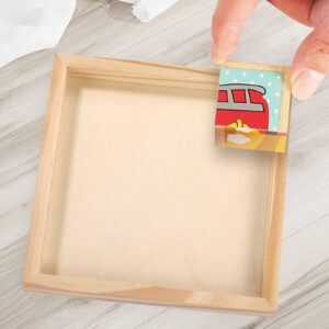 LIFKOME 6pcs Blocks Serving Trays Tray 3D Jigsaw Puzzles 3D Puzzle Crafts for Toddlers Puzzle Board Snacks Storage Holder Puzzle Tray Kids Blank Small Board Child Wooden Bulk