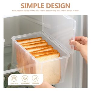 Hemoton Bread Storage Container Clear Plastic Bread Keeper Bread Box with Lid Bread Storage Bin Reusable for Kitchen Countertop Loaf Cake Toast Food