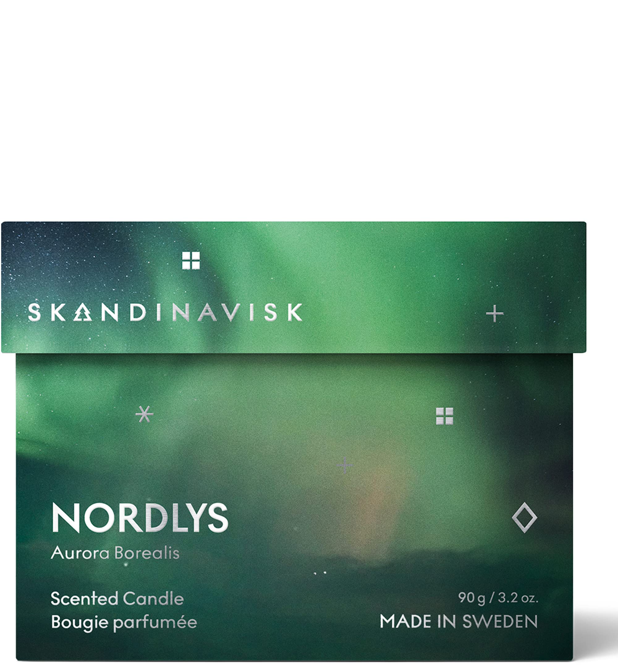 Skandinavisk NORDLYS 'Northern Lights' Scented Candle. Fragrance Notes: Arctic Intensity and Celestial Colour, a Singular Symphony for Senses. 3.17 oz.