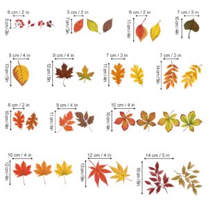 wondever Maple Leaves Thanksgiving Wall Stickers Autumn Fall Leaves Harvest Peel and Stick Wall Art Decals for Living Room Bedroom Kitchen