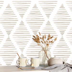 modern stripe peel and stick wallpaper beige and white contact paper17.7inch x 118.1inch geometric beige contact paper for bathroom removable wallpaper self adhesive wallpaper cabinets decor vinyl