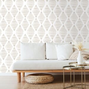 Modern Stripe Peel and Stick Wallpaper Beige and White Contact Paper17.7inch x 118.1inch Geometric Beige Contact Paper for Bathroom Removable Wallpaper Self Adhesive Wallpaper Cabinets Decor Vinyl