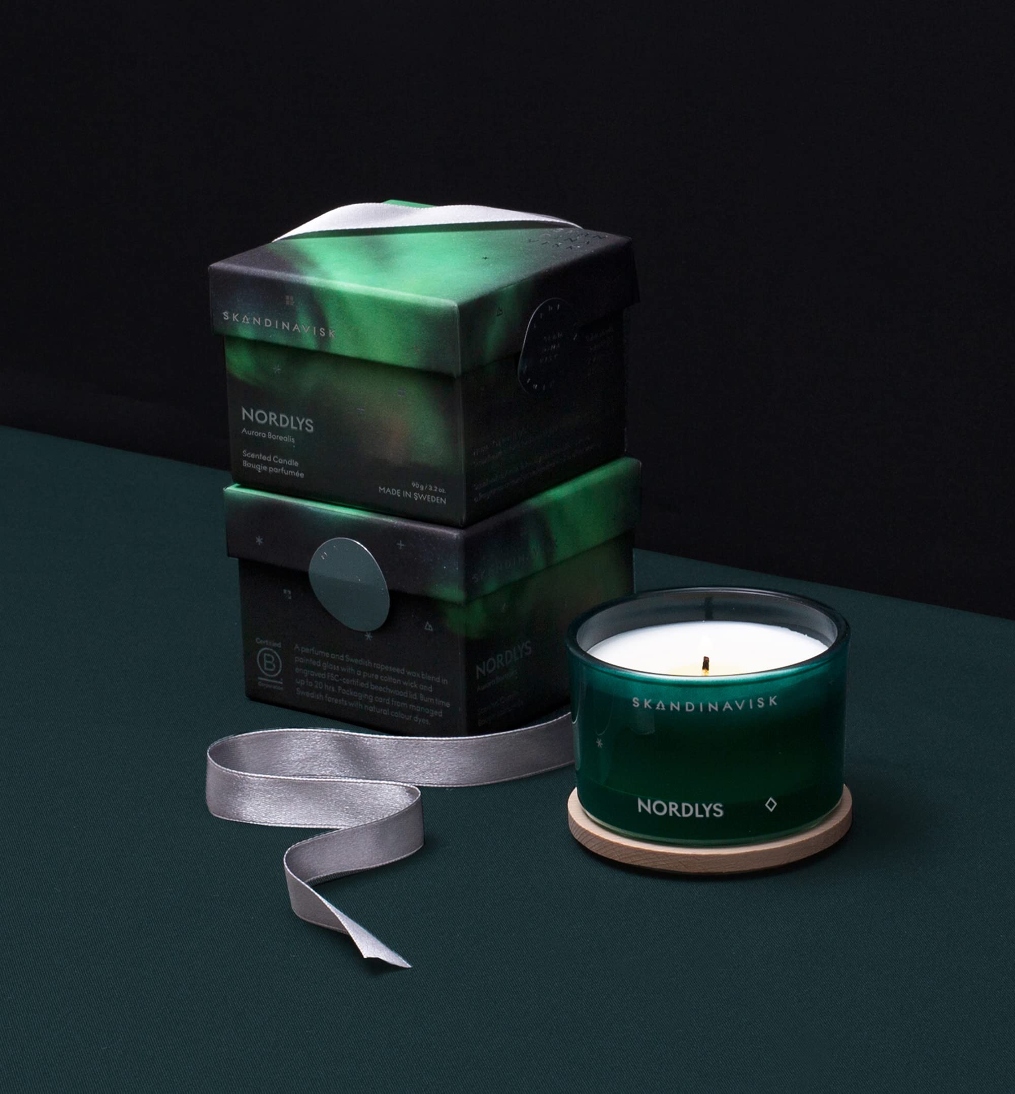 Skandinavisk NORDLYS 'Northern Lights' Scented Candle. Fragrance Notes: Arctic Intensity and Celestial Colour, a Singular Symphony for Senses. 3.17 oz.