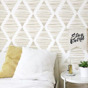 Modern Stripe Peel and Stick Wallpaper Beige and White Contact Paper17.7inch x 118.1inch Geometric Beige Contact Paper for Bathroom Removable Wallpaper Self Adhesive Wallpaper Cabinets Decor Vinyl