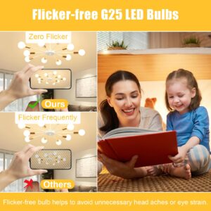 hansang 8 Pack G25 LED Bathroom Light Bulbs 3000K Warm White E26 Base, Vanity Globe Light Bulb 60W Equivalent, 5W Round Light Bulb for Vanity Mirror, 500LM, CRI 85+, Non-Dimmable