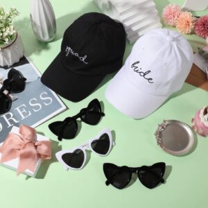 Zhanmai 14 Pcs Bachelorette Party Hats And Heart Sunglasses Squad Hats Bride Baseball Hats Bride Bridesmaid Sunglasses (Squad)