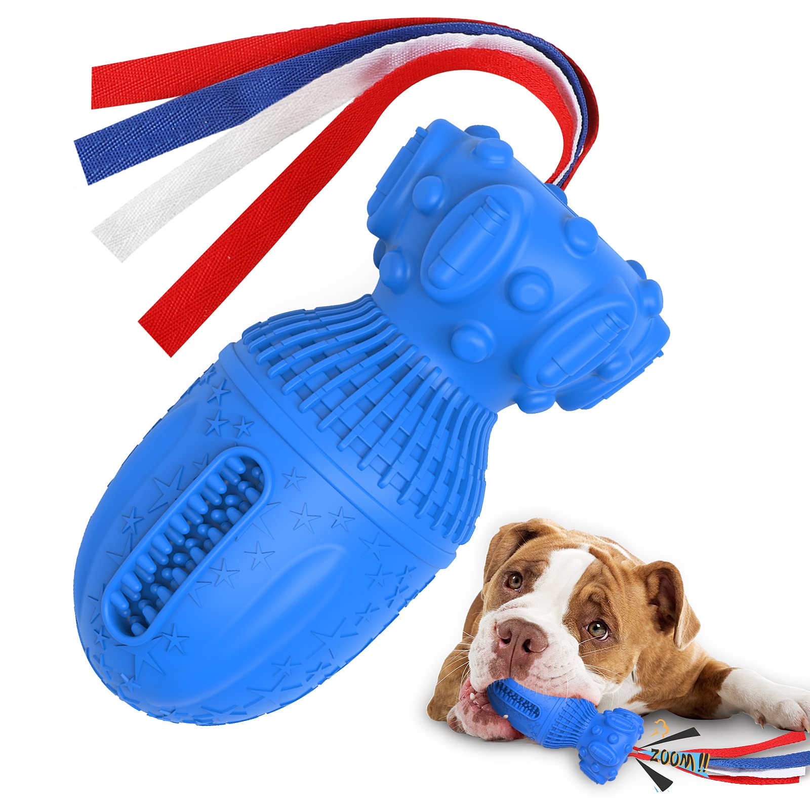 Hentay Immaculate Dog Toy, Dog Toy for Aggressive Chewers Interactive Dog Chew Toy Indestructible Dog Toys Funny Tough Pet Toys Chewing Toy for Medium and Large Dogs, Non-Toxic Natural Rubber (Blue)