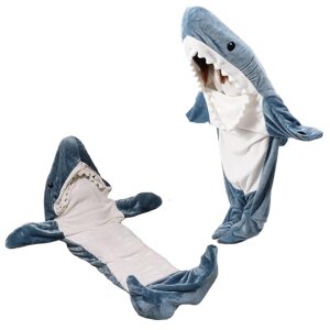 shark blanket for adult, wearable shark blanket hoodie super soft cozy flannel, boys girls shark onesie