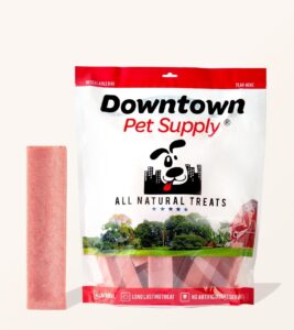 downtown pet supply strawberry yak chews for dogs, nutrient-rich himalayan dog chews, long lasting, odorless and easy to digest - 1 lb