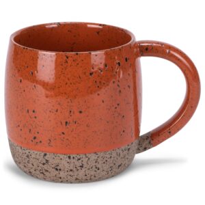 elanze designs speckled raw bottom 17 ounce ceramic mug, burnt orange