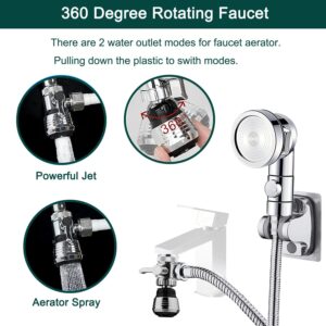 MOSELNY Sink Faucet Sprayer Attachment, Faucet Shower Sprayer with 59” Stainless Steel Hose for Hair Washing&Pet Shower for Bathroom Bathtub, Kitchen Faucet,Garden Tub,Utility Laundry Tub