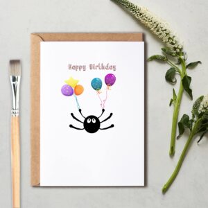 Happy Birthday Card - Studio Ghibli Soot Ball Birthday Card Spirited Away Totoro Japanese Anime Friend Hand Drawn Kiki - Spider Birthday Card, 5 x 7 inches