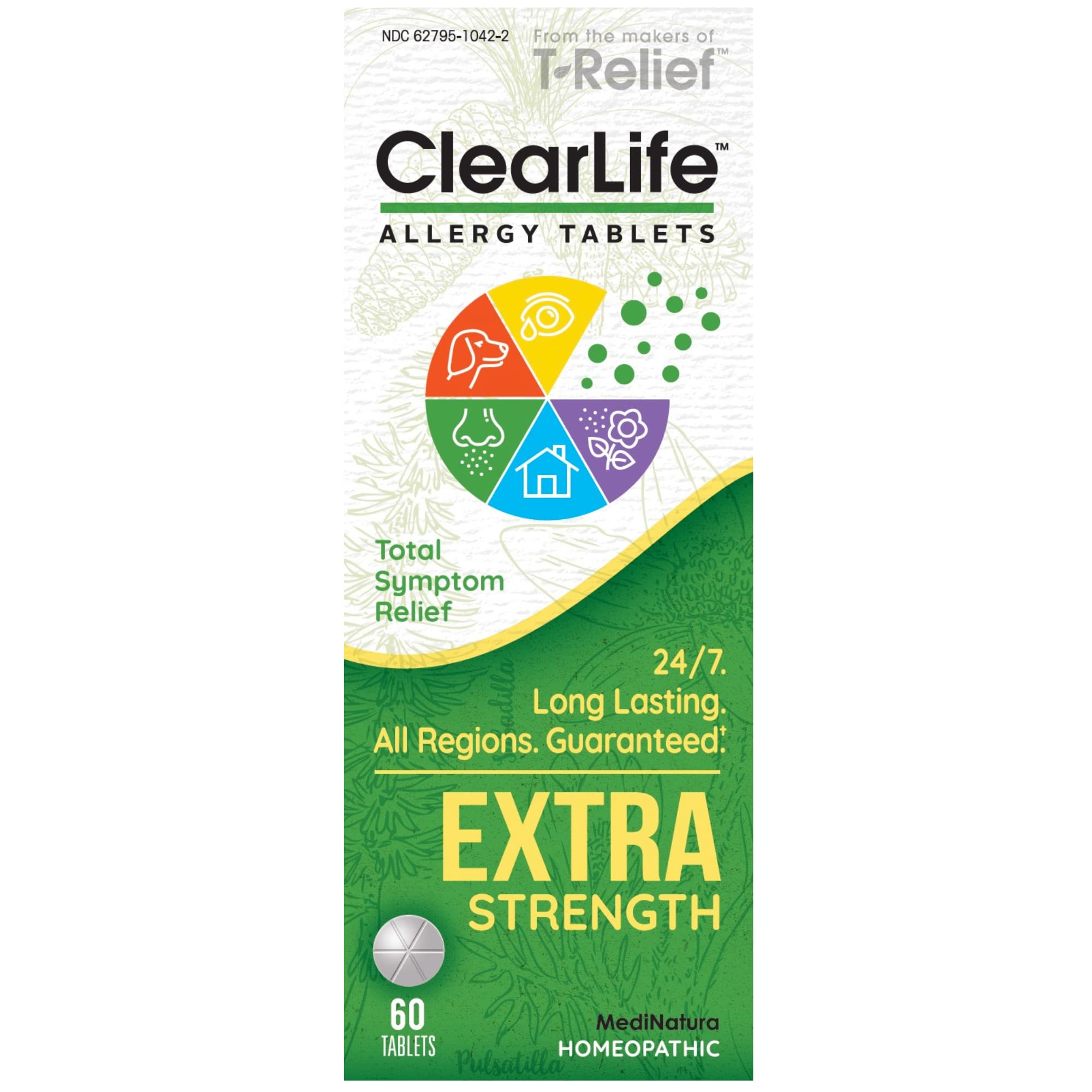 ClearLife Extra Strength Multi-System Allergy Relieving Homeopathic Remedy - 15 Powerful Actives Provide Potent Maximum Congestion, Itchiness & Sinus Pressure Relief - Non-Drowsy - 60 Tablets