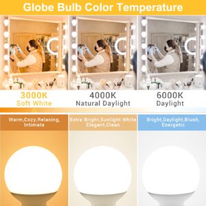 hansang 8 Pack G25 LED Bathroom Light Bulbs 3000K Warm White E26 Base, Vanity Globe Light Bulb 60W Equivalent, 5W Round Light Bulb for Vanity Mirror, 500LM, CRI 85+, Non-Dimmable