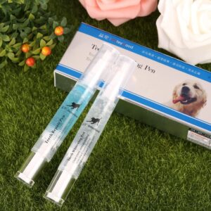 Emcgicc Natural Plant Substance - Pet Teeth Repairing Kit, Pet Dog/Cat Teeth Cleaning Pen for Dental Care, Dog Cat Tooth Scaler Pet Teeth Whitening Pen Tool, Pet Dog/Cat Beauty Toothbrush (1set)