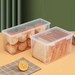 Hemoton Bread Storage Container Clear Plastic Bread Keeper Bread Box with Lid Bread Storage Bin Reusable for Kitchen Countertop Loaf Cake Toast Food