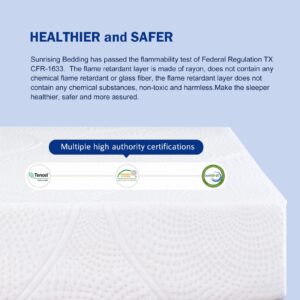 10 Inch Twin Mattress Cooling Gel Memory Foam Mattress for Cool Sleep, Medium Firm CertiPUR-US Certified Mattress in a Box Pressure Relief No Fiberglass Mattress, Chemical Free Mattress